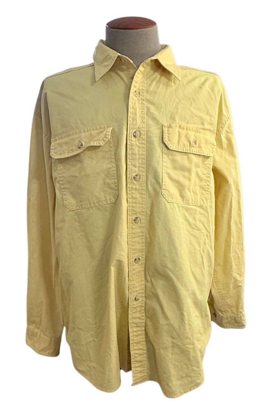 L.L. Bean Men's Sunwashed Canvas Shirt Traditional Fit XL Yellow